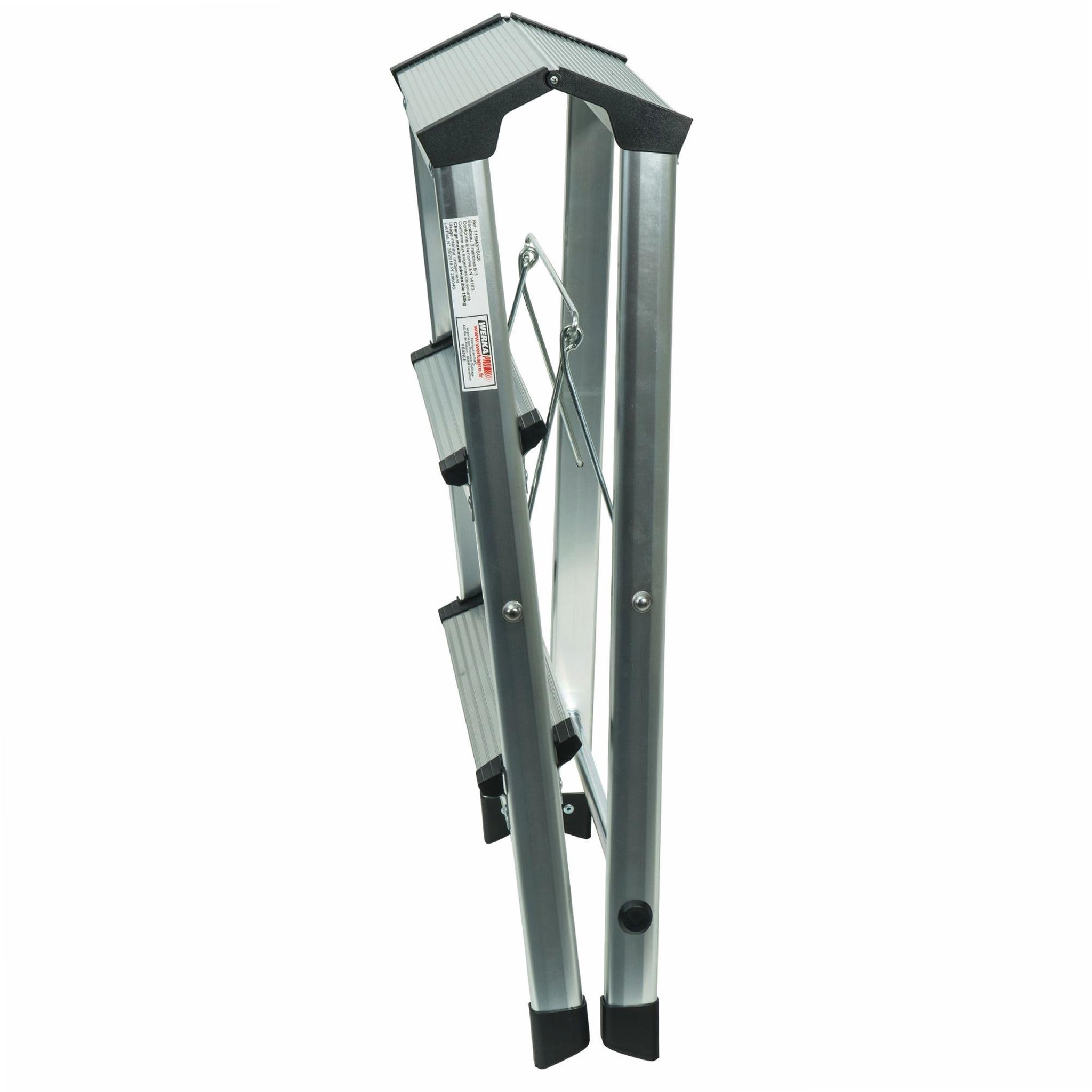 Voir la diapositive 5 : WERKAPRO Marchepied pliable en aluminium 3 marches werka pro