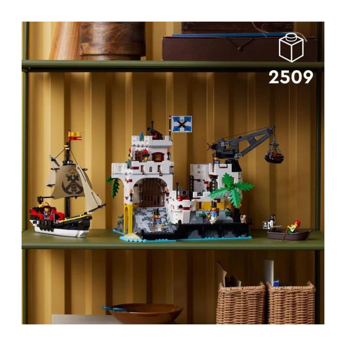LEGO LEGO 10320 Icons La Forteresse de l'Eldorado, Kit de Maquette pour Adultes avec Bateau Pirate et 8 Minifigurines
