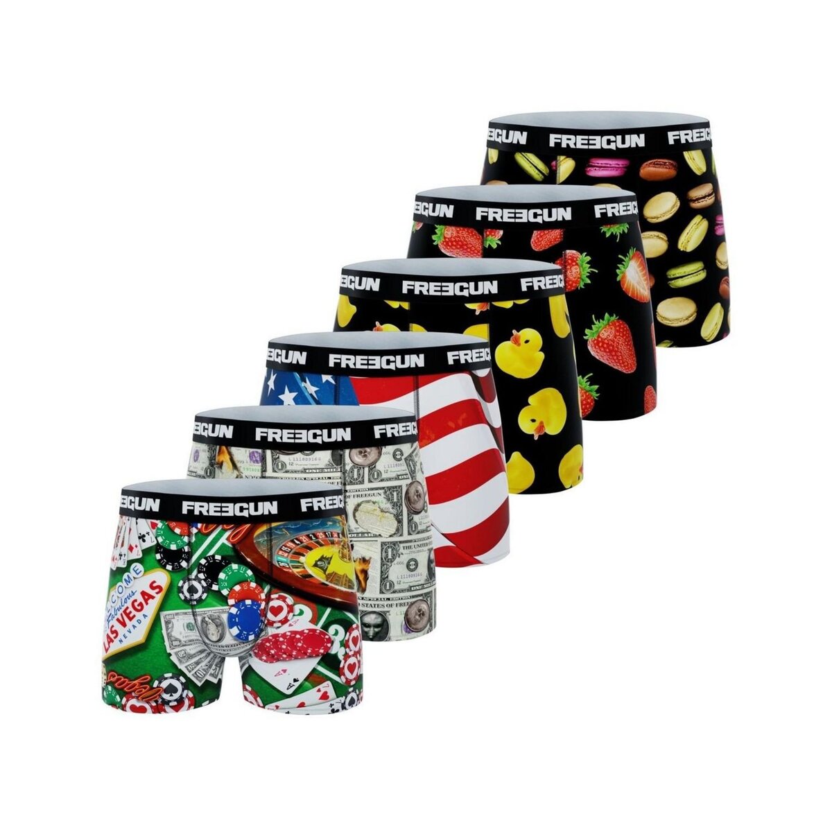 FREEGUN Lot de 6 boxers gar on Best Of pas cher Auchan