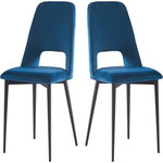 Habitat et Jardin Lot de 2 Chaises en velours  Fedora  - Bleu foncé