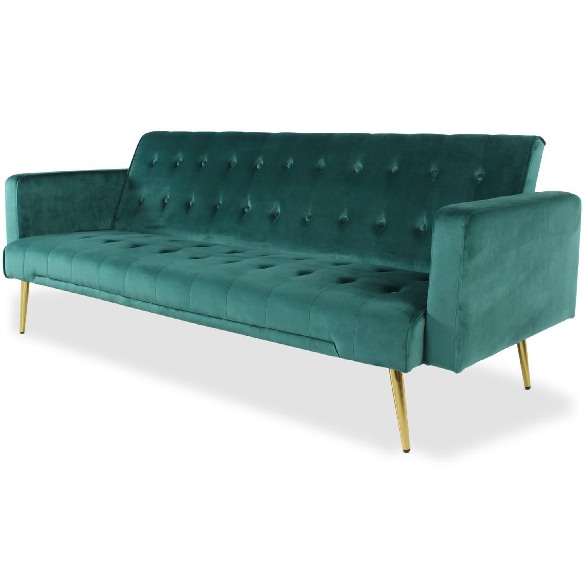 Voir la diapositive 3 : Paris Prix Canapé convertible velours  tybio  191cm vert