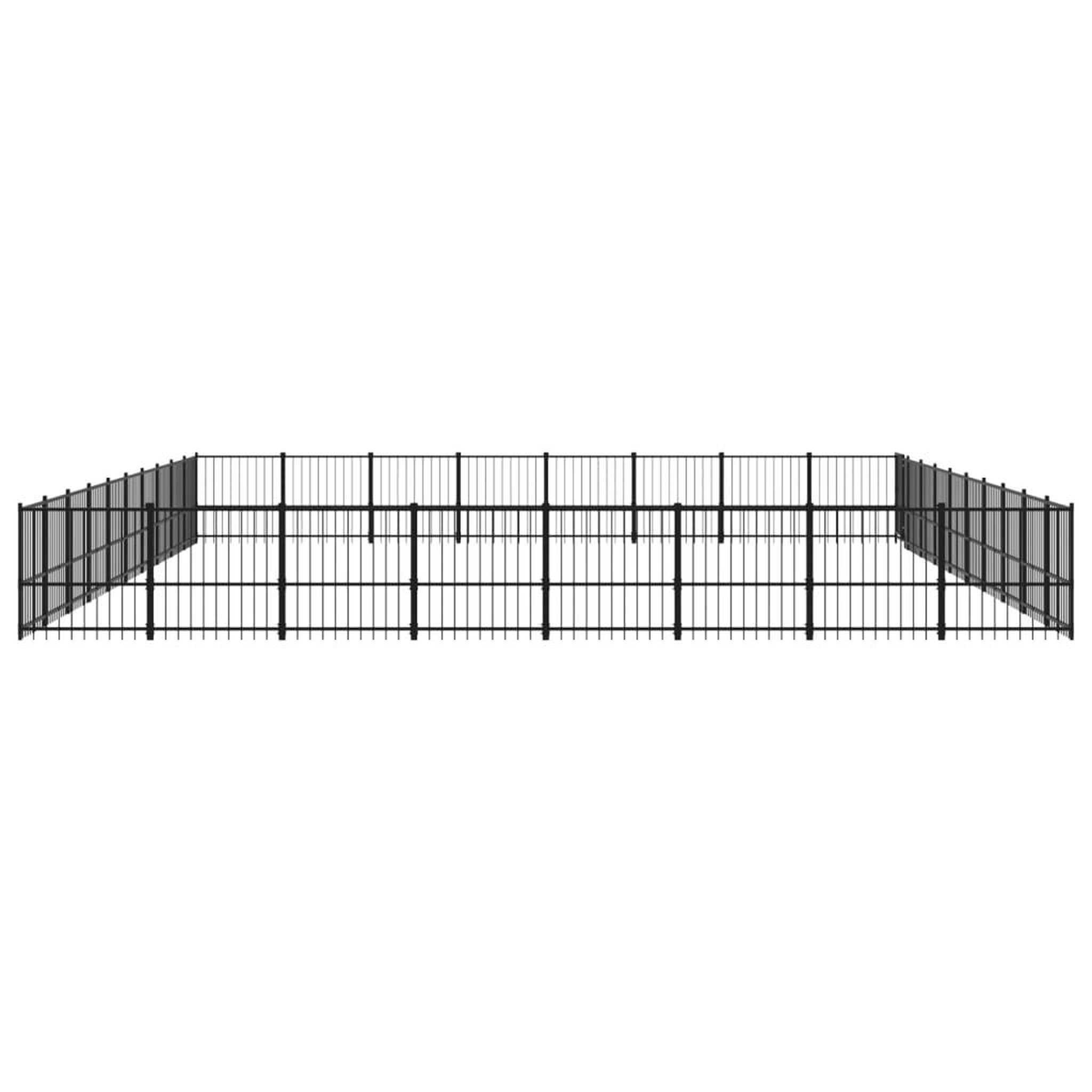Voir la diapositive 4 : VIDAXL Chenil d'exterieur pour chiens Acier 75,27 m²