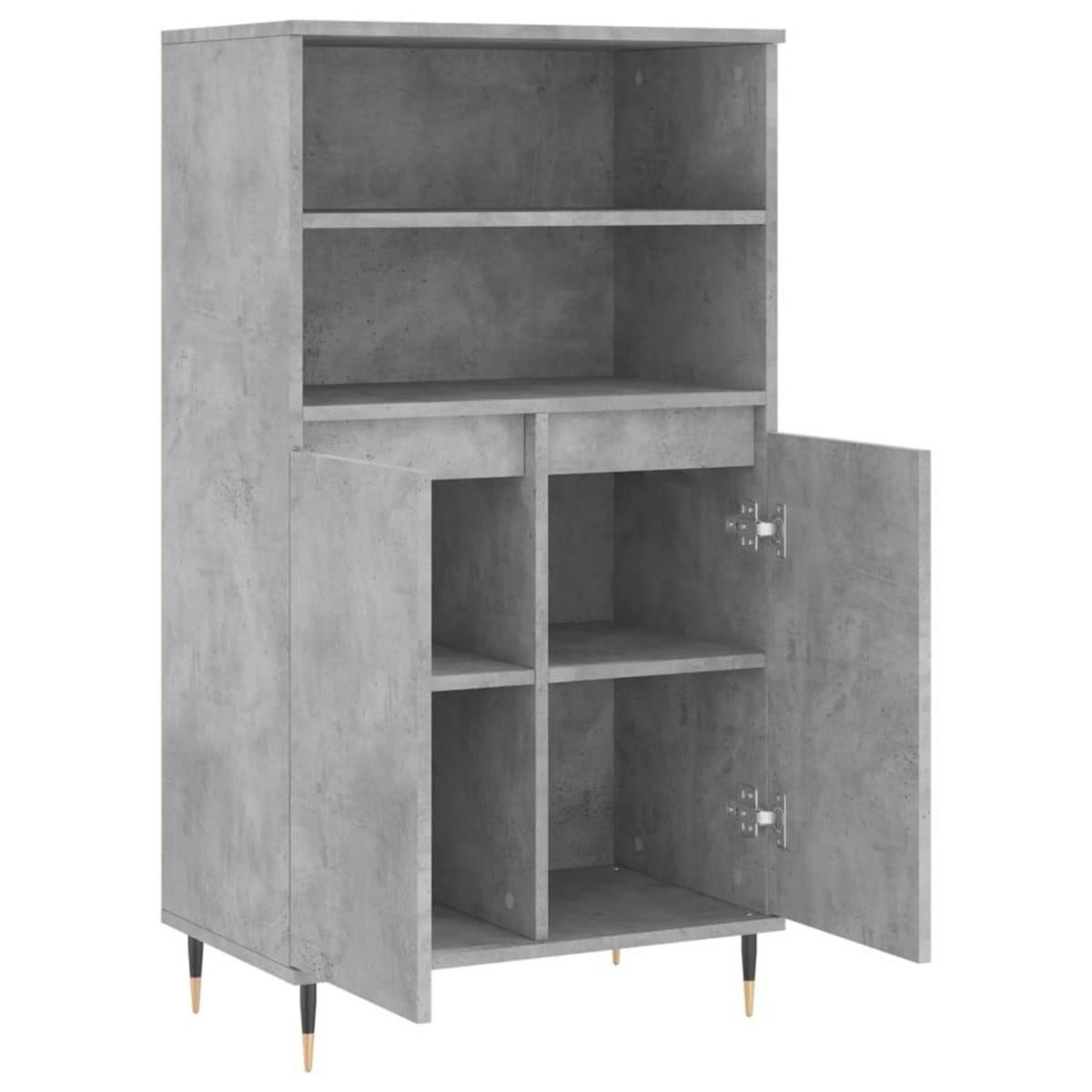 VIDAXL Buffet haut Gris beton 60x36x110 cm Bois d'ingenierie