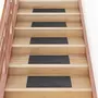 VIDAXL Tapis d'escalier autocollants Rectangulaire 15 pcs 60x25cm Gris