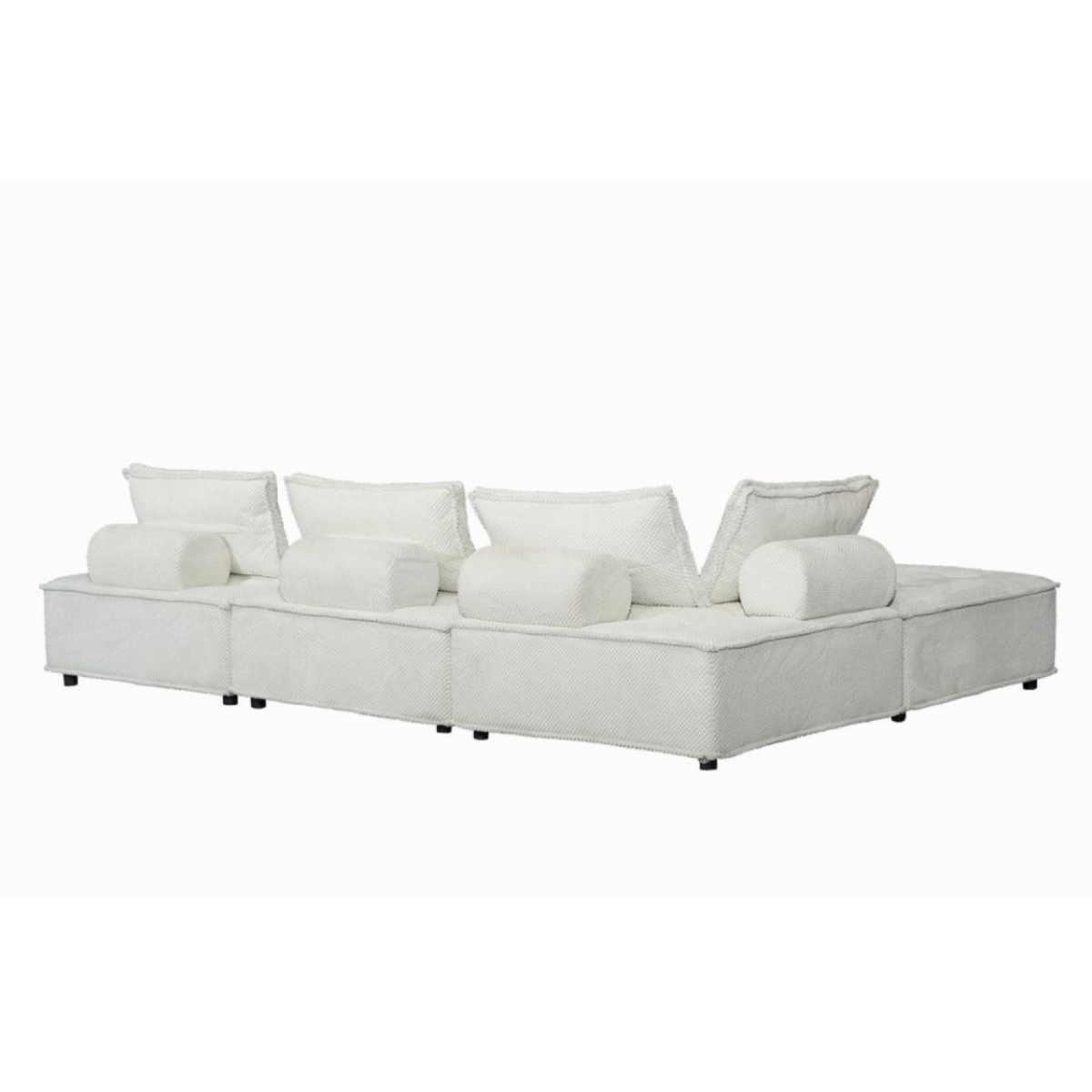 CONCEPT USINE Canapé d'angle 4 places blanc STAVA