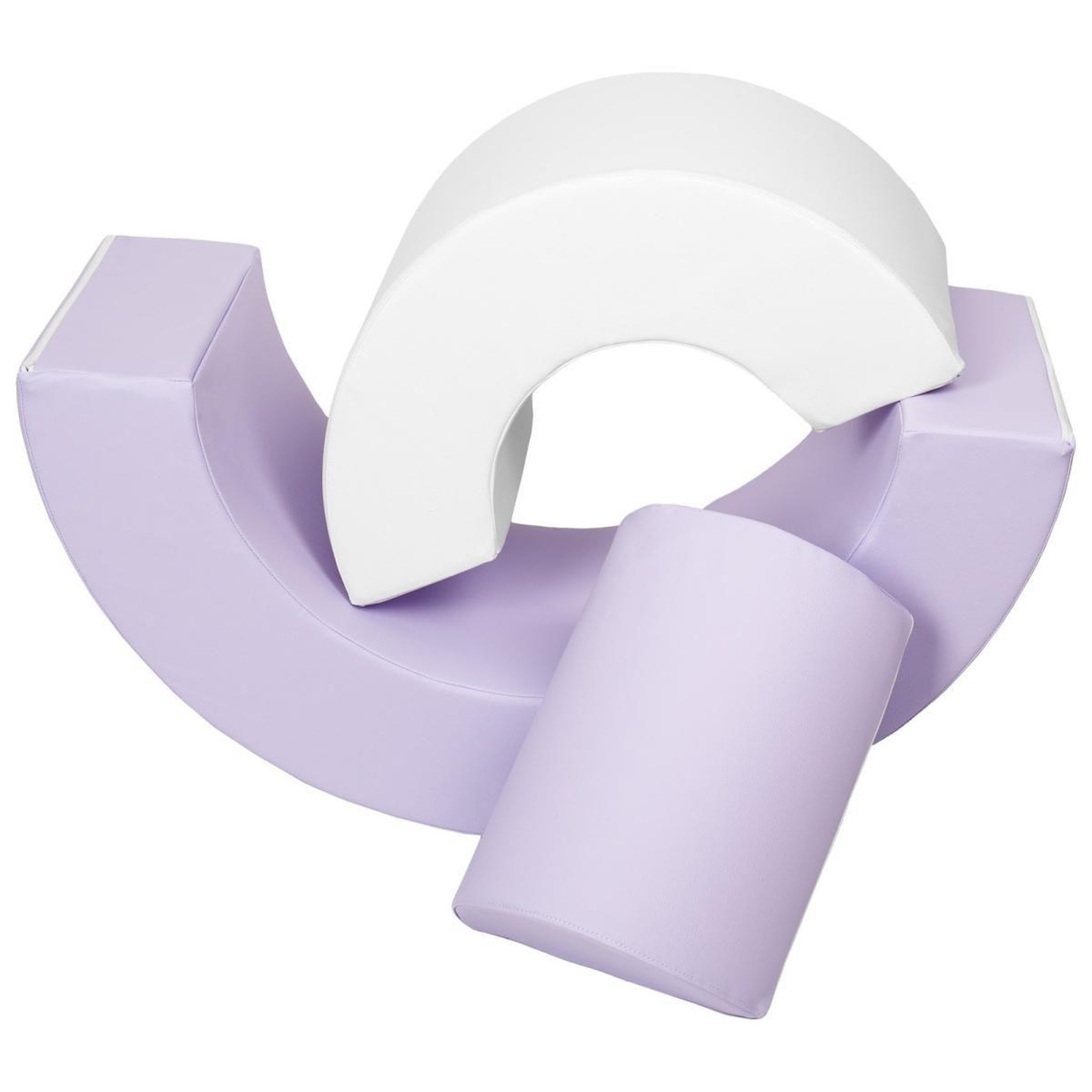 Voir la diapositive 3 : VELINDA Ensemble mini-arc-en-ciel (3 grands blocs de mousse) — blanc, lilas