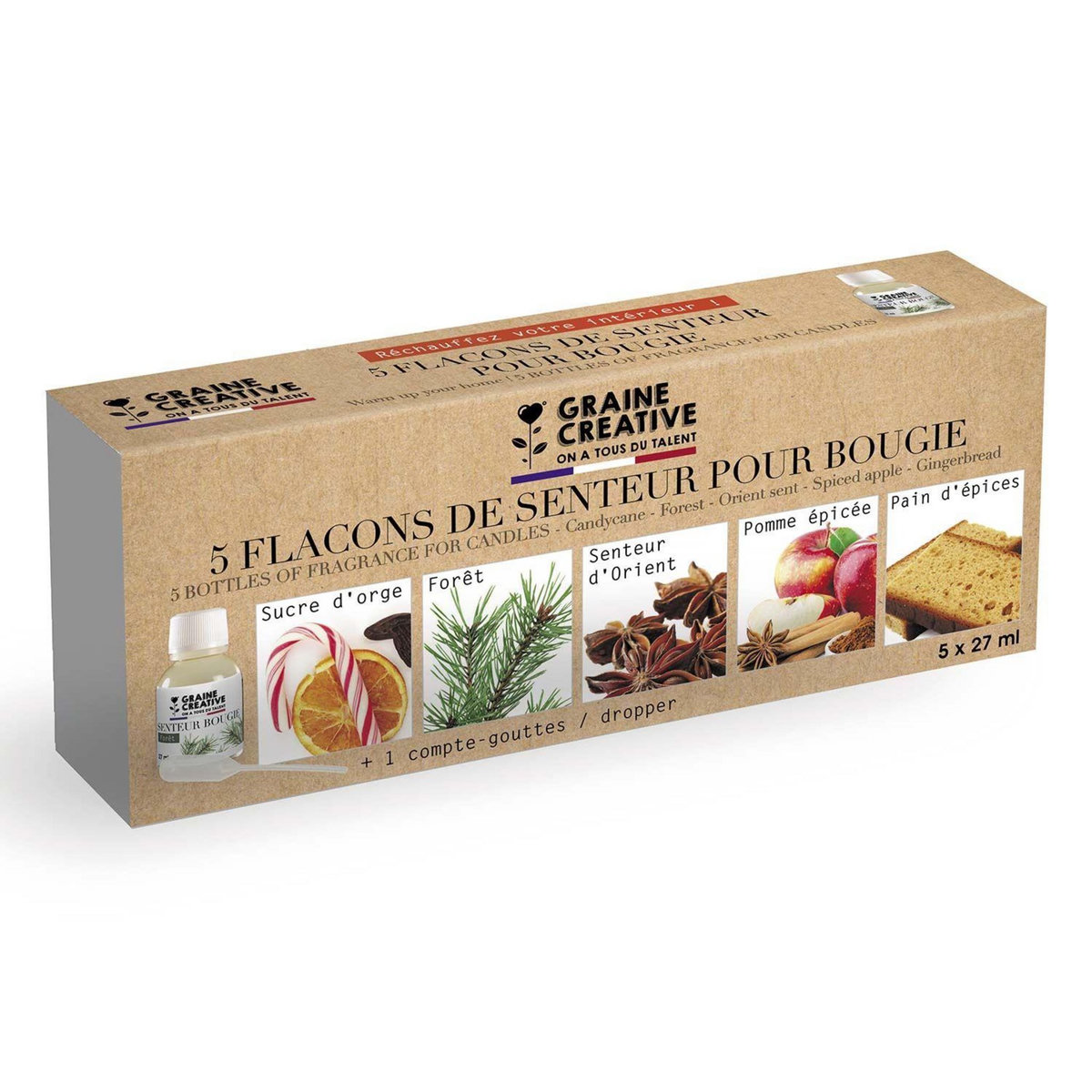 Graine créative 5 arômes de Noël pour bougie 27 ml