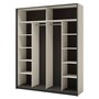 Voir la diapositive 3 : BEST MOBILIER Kimi - armoire - 2 portes coulissantes - led et miroir inclus - 220x221 cm