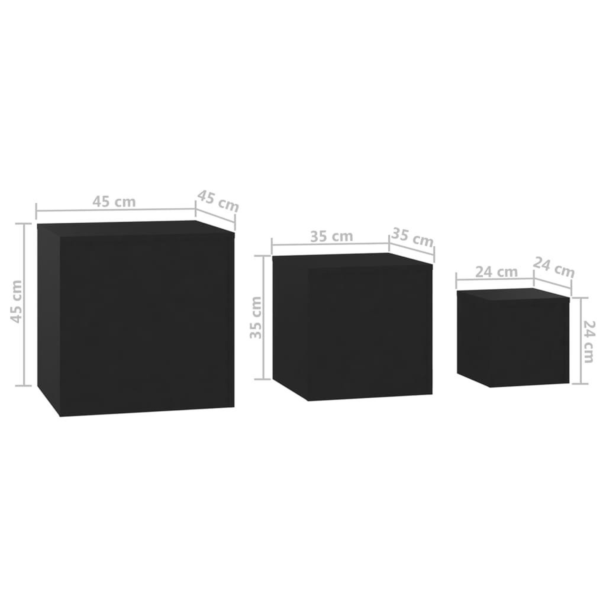 Voir la diapositive 6 : VIDAXL Tables d'appoint 3 pcs Noir Bois d'ingenierie