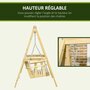 Voir la diapositive 5 : OUTSUNNY Balancelle de jardin 2 places en bois hauteur réglable - 196 x 120 x 171 cm