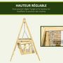 Voir la diapositive 5 : OUTSUNNY Balancelle de jardin 2 places en bois hauteur réglable - 196 x 120 x 171 cm