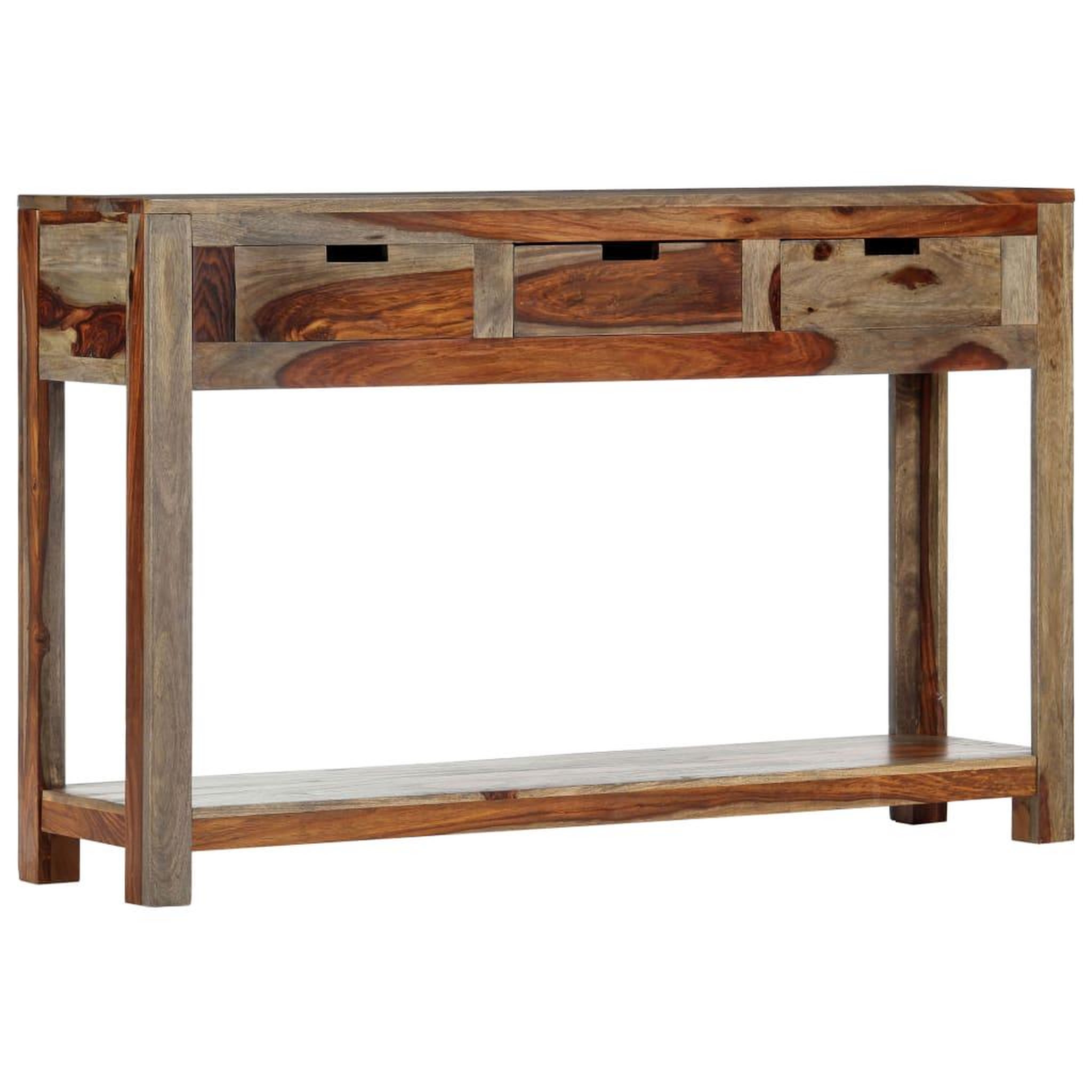 VIDAXL Table console avec 3 tiroirs 120x30x75 cm bois massif
