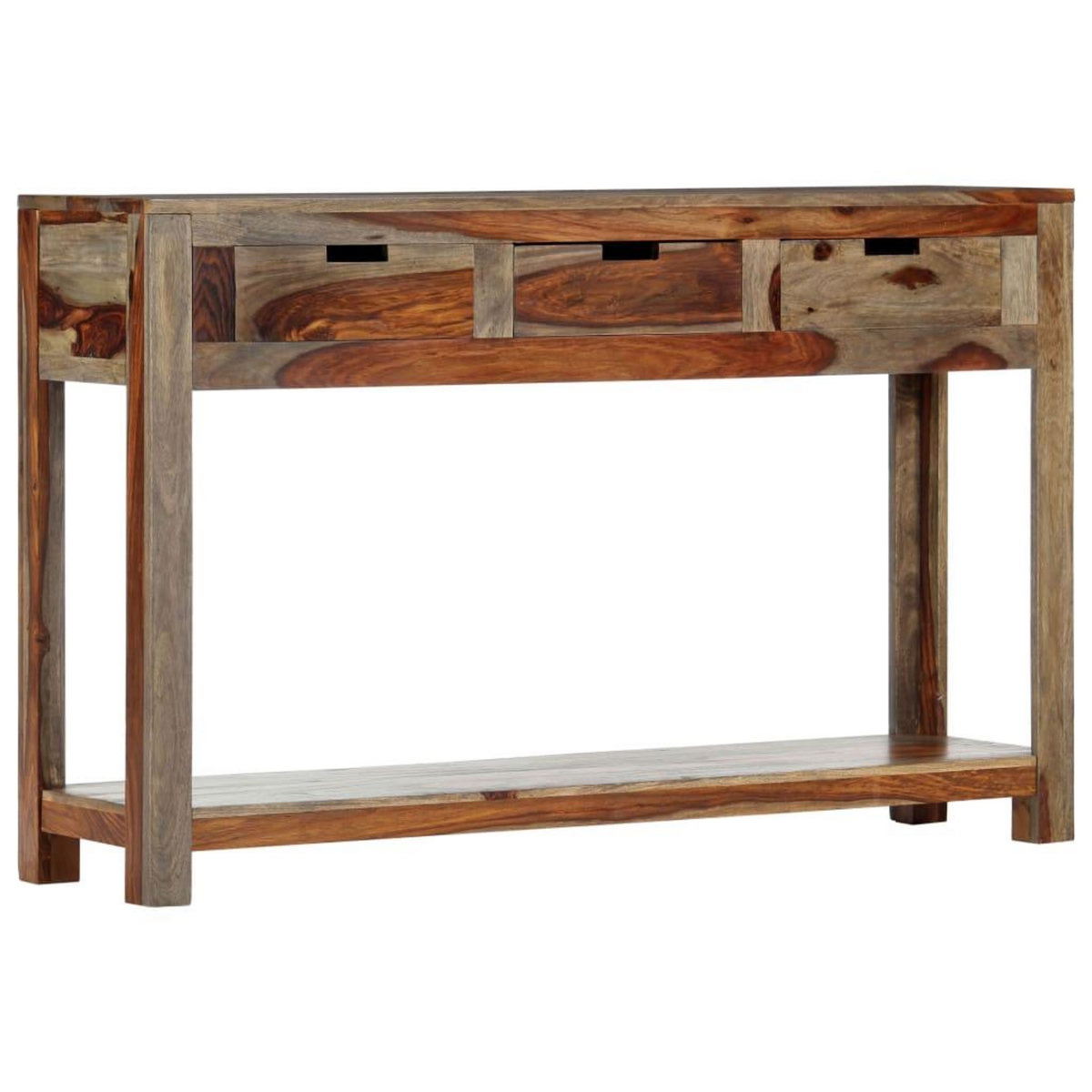 VIDAXL Table console avec 3 tiroirs 120x30x75 cm Bois massif
