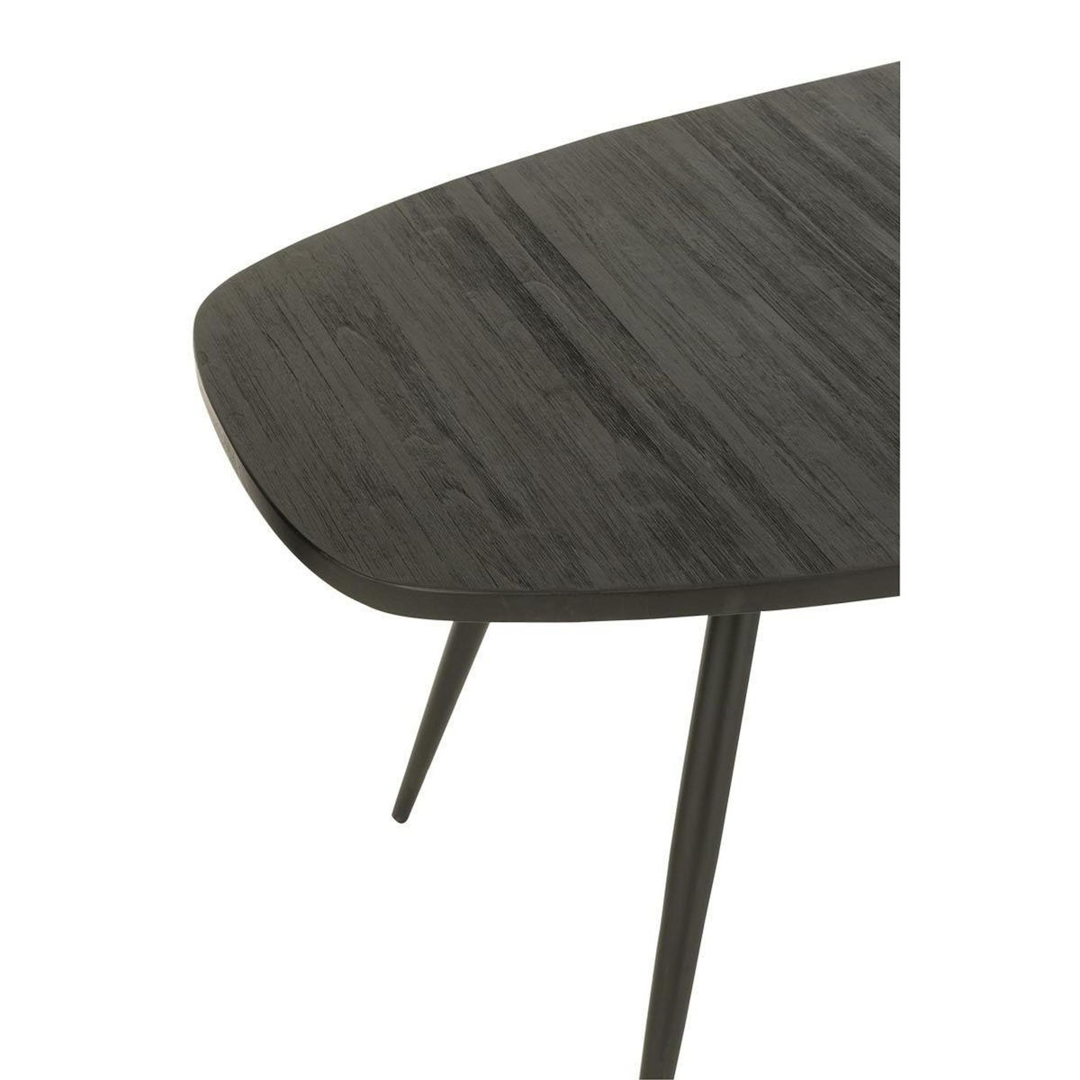 Paris Prix Table à Manger Ovale en Bois  Teck  200cm Noir