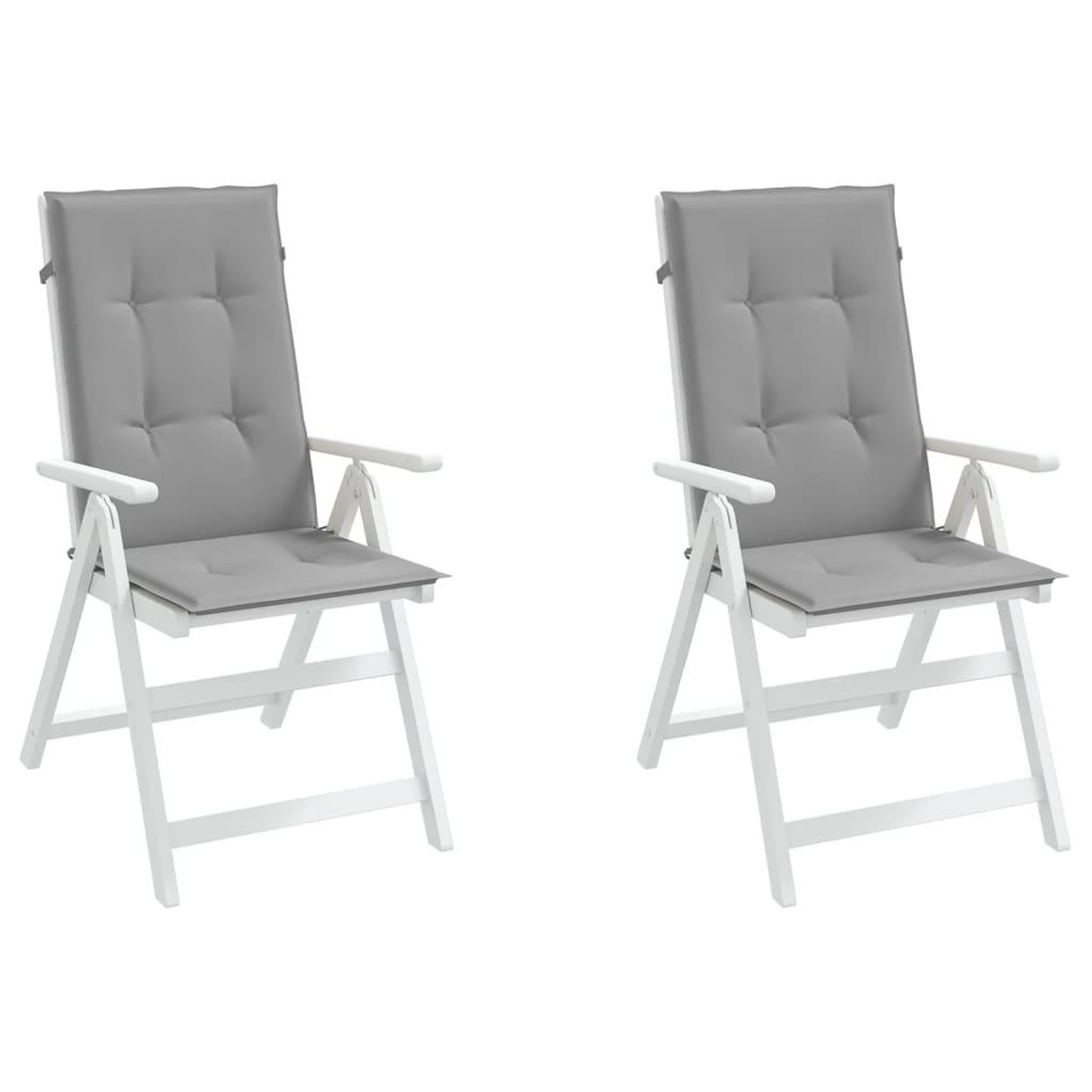 Voir la diapositive 4 : VIDAXL Coussins de chaise de jardin a dossier haut lot de 2 gris tissu