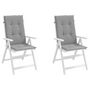 Voir la diapositive 4 : VIDAXL Coussins de chaise de jardin a dossier haut lot de 2 gris tissu