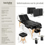 Voir la diapositive 6 : tectake Set de tables de massage portable pliante à 3 zones largeur 70 cm et rembourrage de 10 cm noir