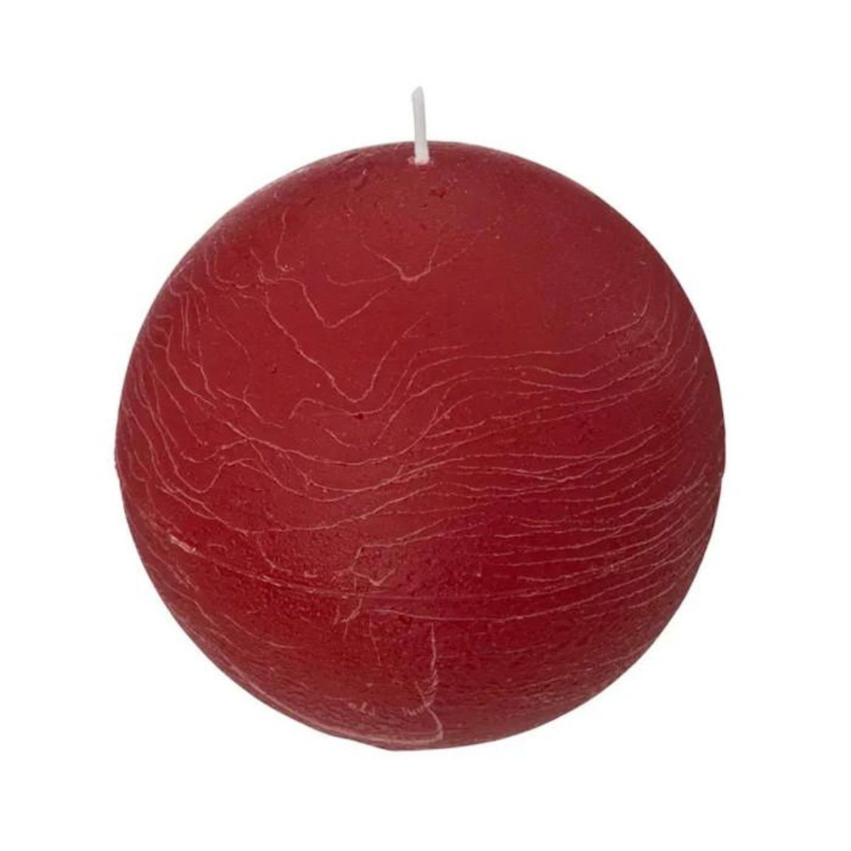 COMPTOIR DE LA BOUGIE Bougie Boule  Rustic  10cm Rouge