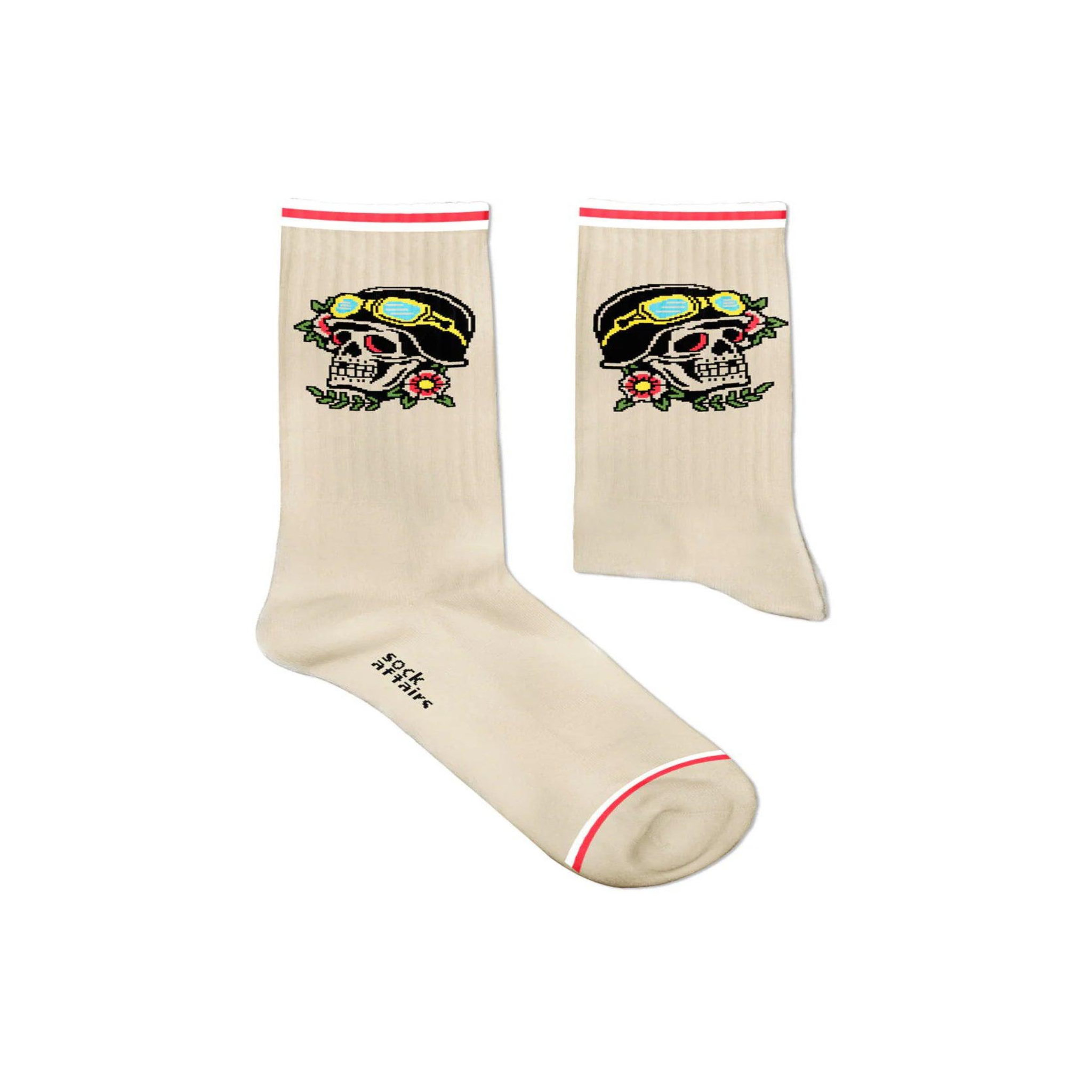 SOCK AFFAIRS Chaussettes sport tatouage symbole américain. Coloris disponibles : Beige