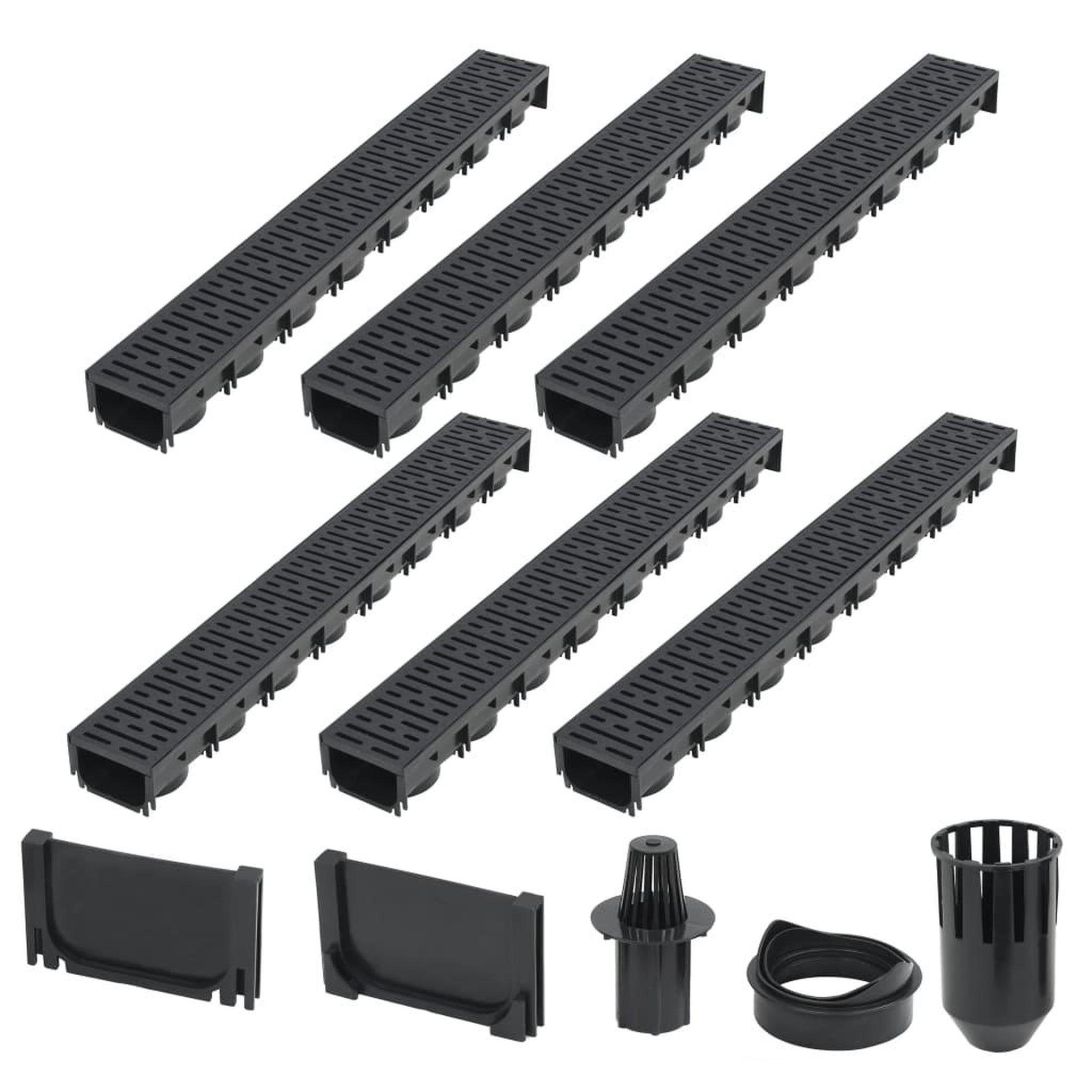 Voir la diapositive 1 : VIDAXL Canaux de drainage 6 pcs Plastique 6 m