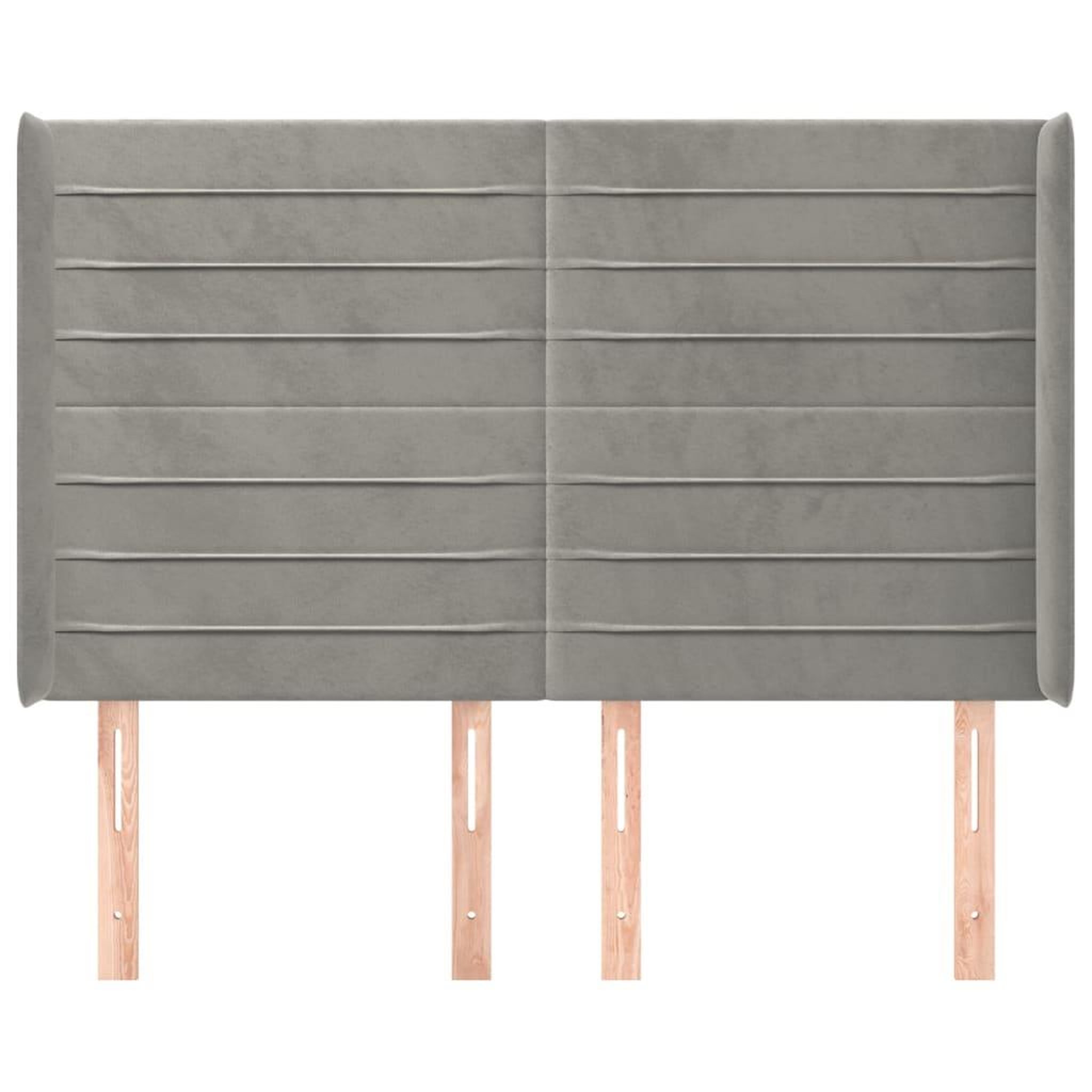 Voir la diapositive 3 : VIDAXL Tete de lit avec oreilles Gris clair 147x16x118/128 cm Velours
