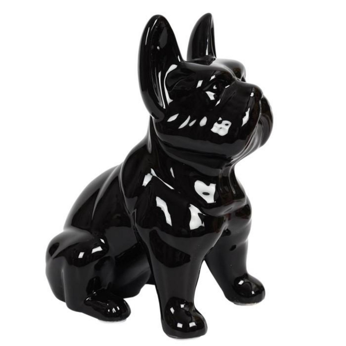 Paris Prix Statuette Déco en Céramique  Bulldog  30cm Noir