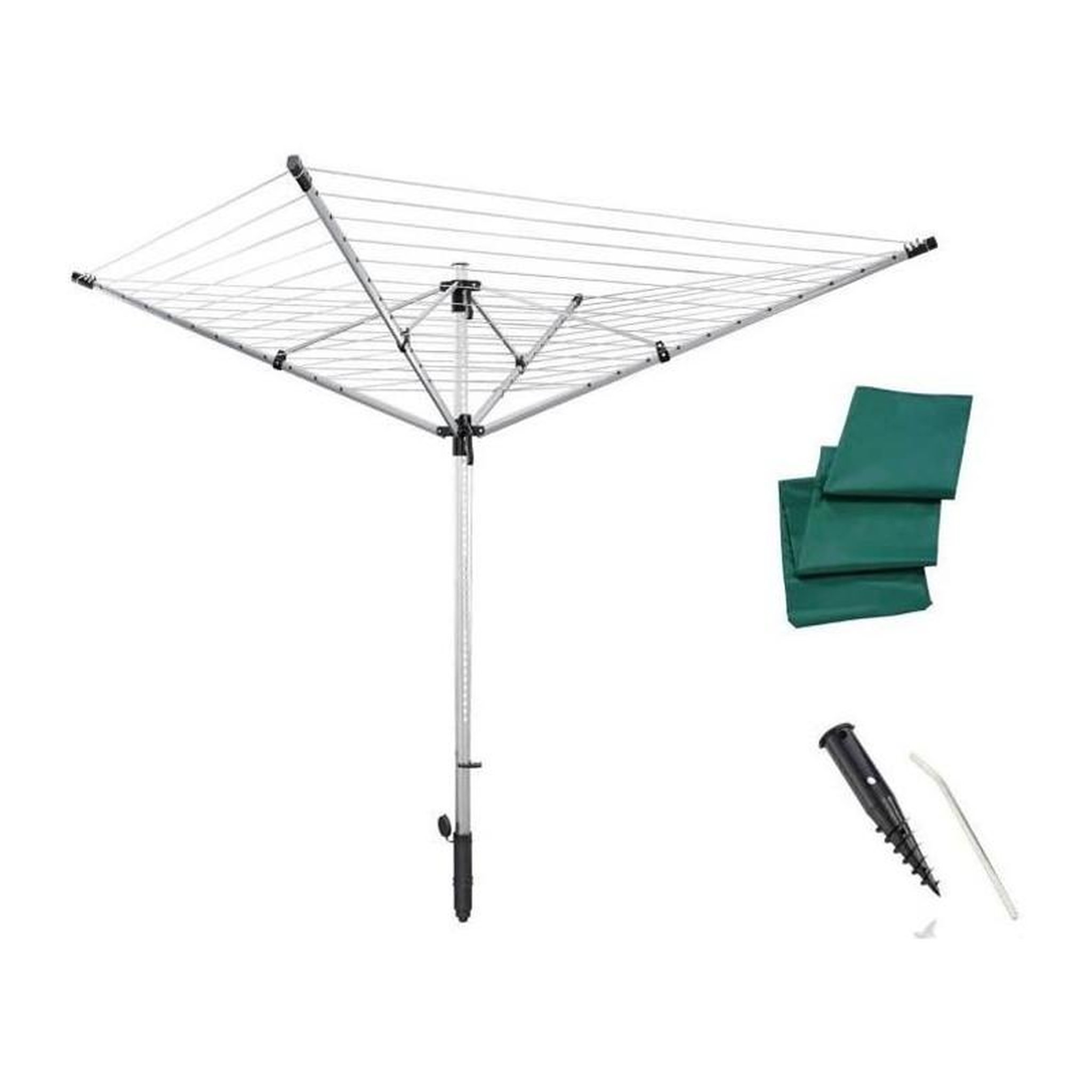 Leifheit Leifheit 85282 Séchoir jardin parapluie LinoLift 600 QuickStart, 60 m, housse de protection, hauteur ajustable