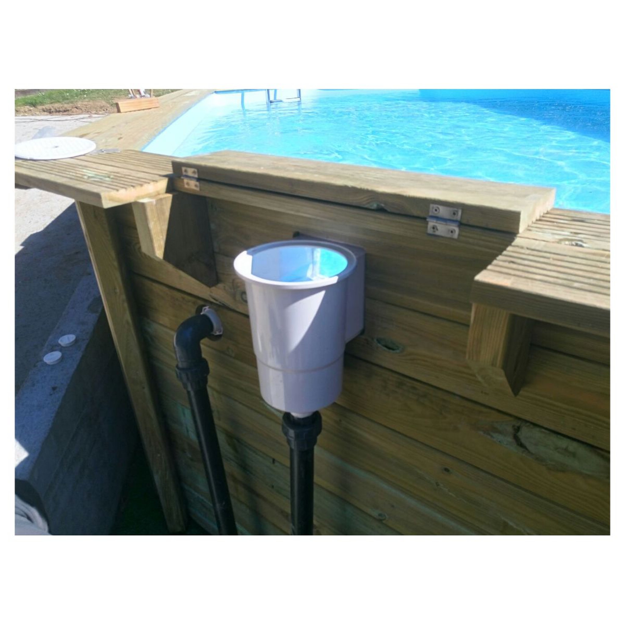 Voir la diapositive 3 : SUNBAY Piscine hors sol bois ronde - 400x119cm - VANILLE 2