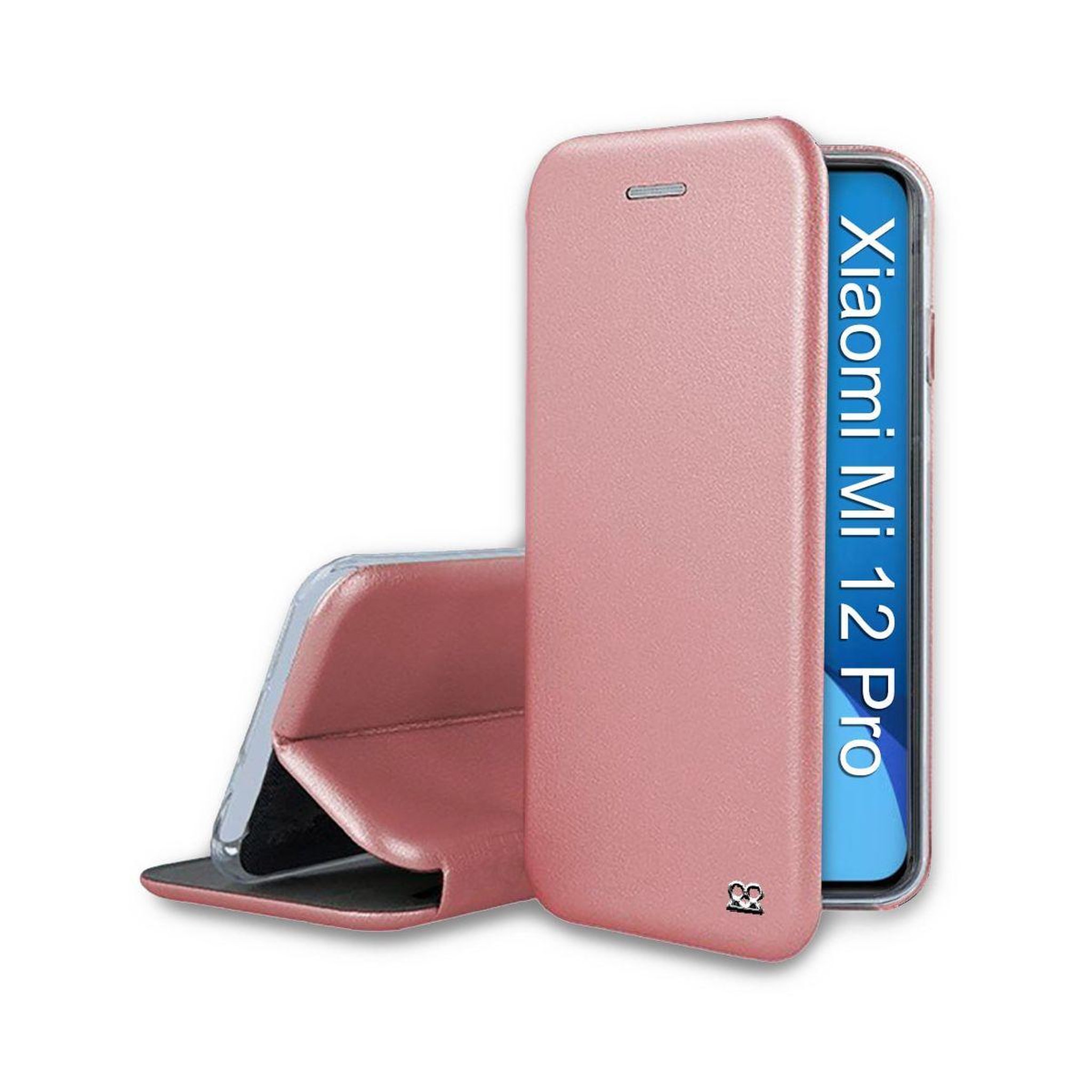 IBROZ Etui xiaomi 12 pro etui cuir rose gold