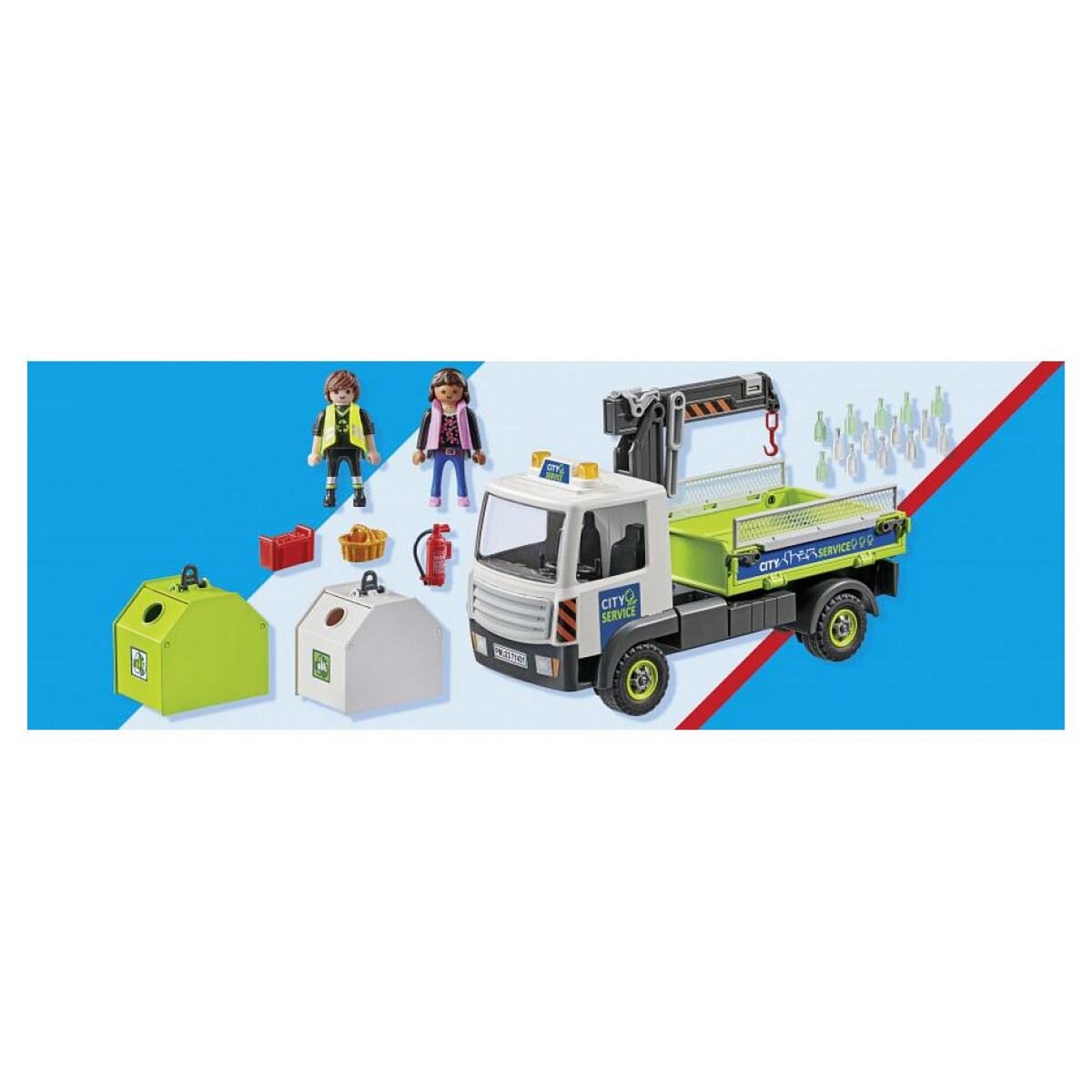 PLAYMOBIL 71431 Camion-grue de recyclage de verre