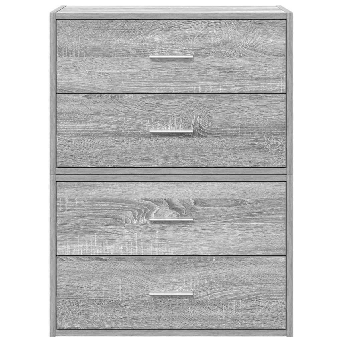 VIDAXL Armoires avec 2 tiroirs 2 pcs sonoma gris bois d'ingenierie