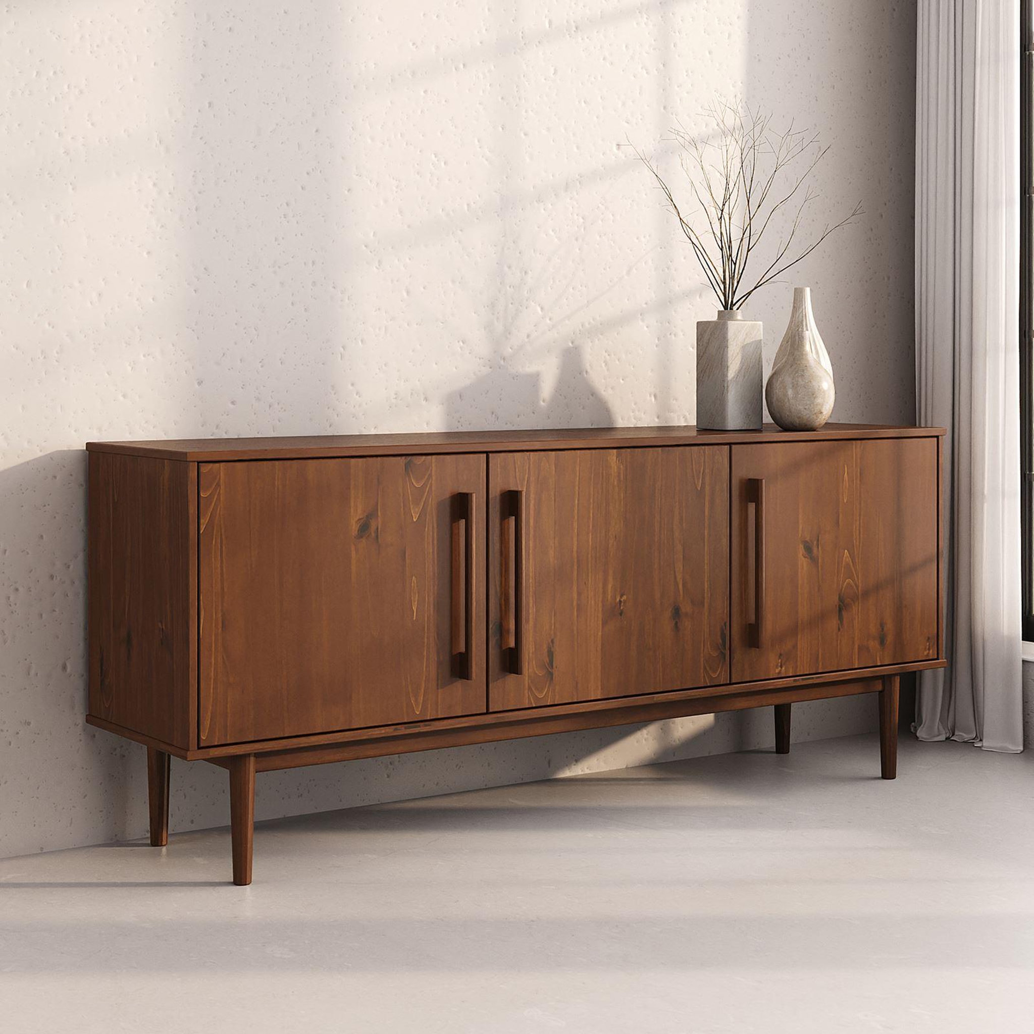 Voir la diapositive 3 : IDIMEX Buffet TECCA L 170 cm 3 portes en bois massif