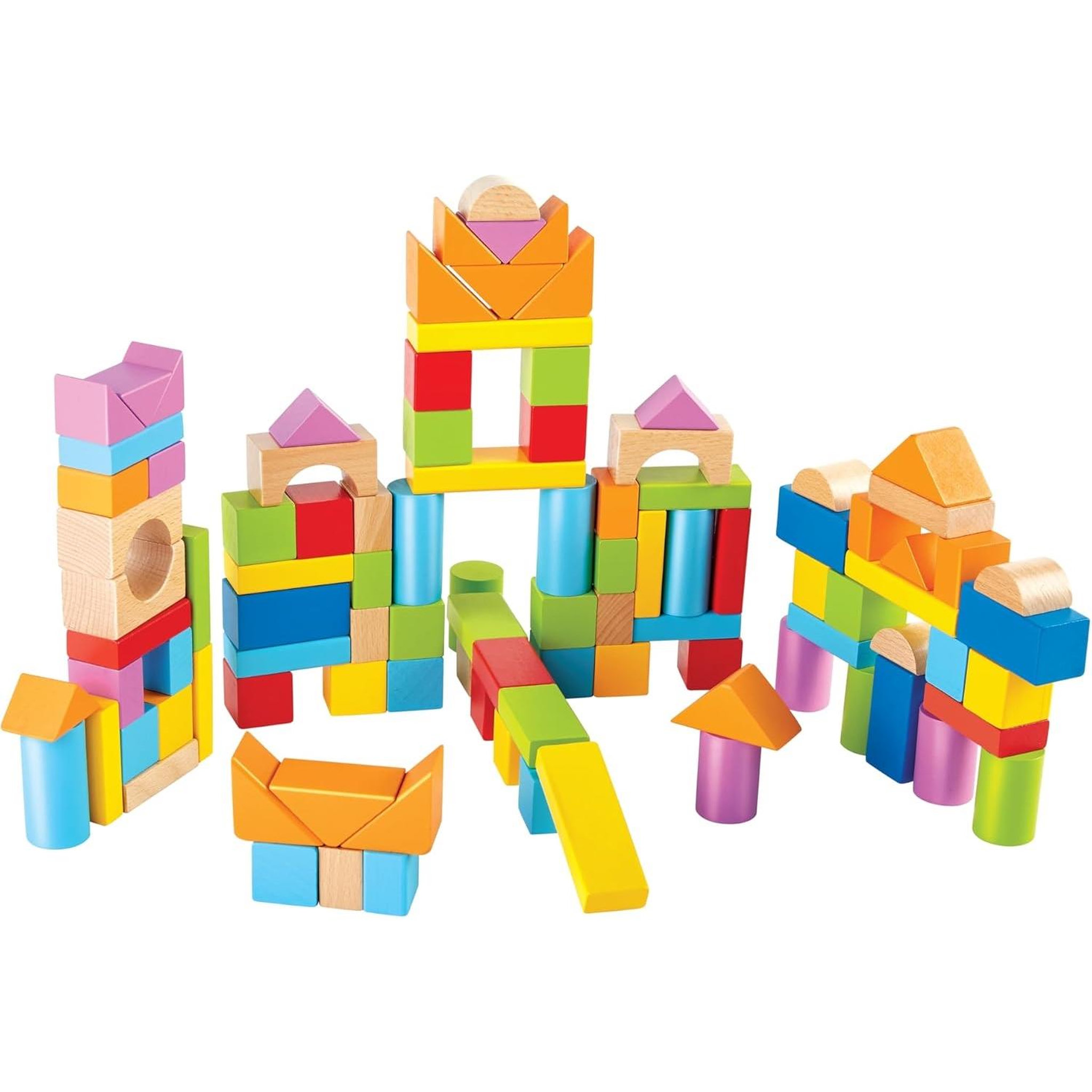 Voir la diapositive 4 : Hape Baril de 100 cubes en bois