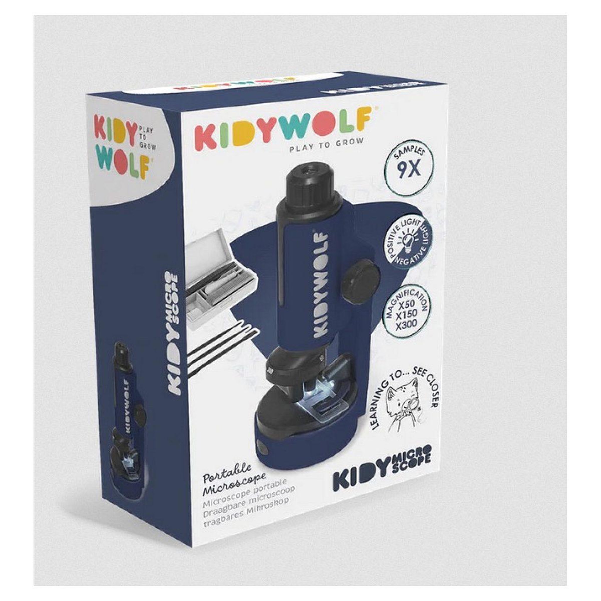 Voir la diapositive 2 : KIDYWOLF Kidymicroscope - microscope portable x50 x150 x300