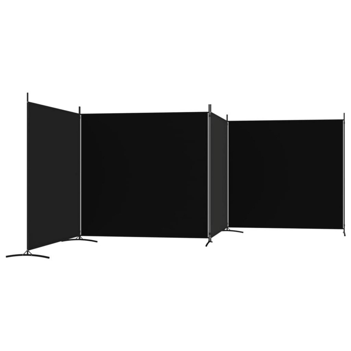 VIDAXL Cloison de separation 4 panneaux Noir 698x180 cm Tissu