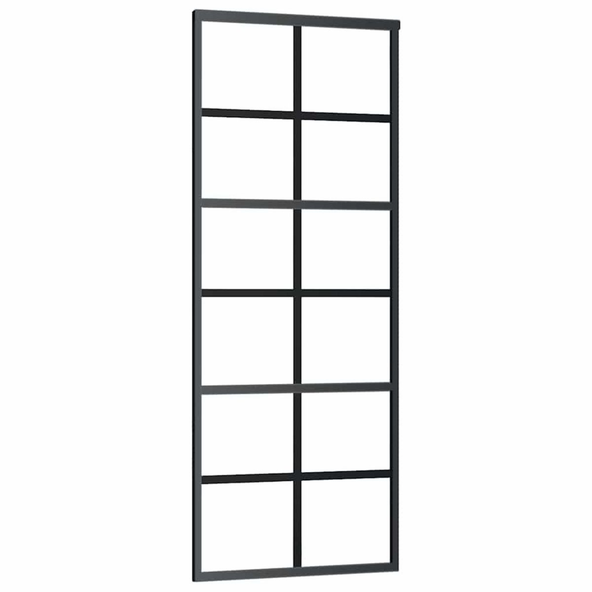 VIDAXL Porte coulissante kit de quincaillerie noir 76x205 cm verre ESG