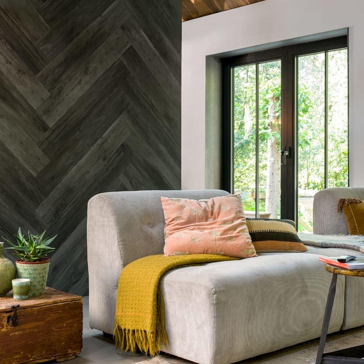 WallArt WallArt Planches d'aspect de bois Chene de bois de grange Gris cendre