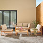 Voir la diapositive 6 : SWEEEK Salon de jardin modulable bois d'acacia et tissu beige 4 places - Tula