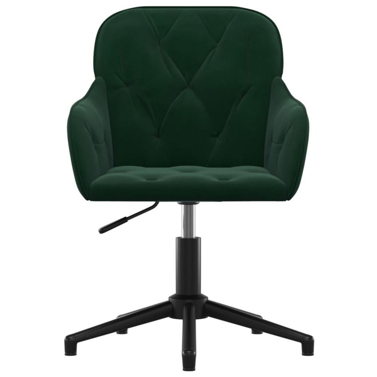 VIDAXL Chaise pivotante de bureau Vert fonce Velours