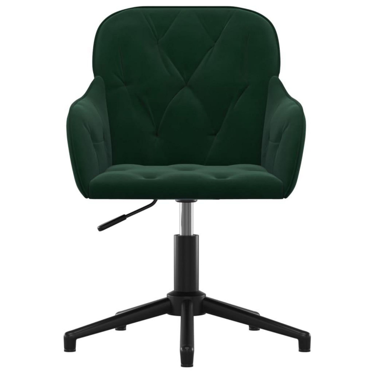 VIDAXL Chaise pivotante de bureau Vert fonce Velours