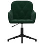 Voir la diapositive 3 : VIDAXL Chaise pivotante de bureau Vert fonce Velours
