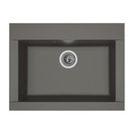 STRADOUR STRADOUR Evier cuisine a encastrer 1 bac sans egouttoir Hexo - Resine - 66 x 50 cm - Gris beton