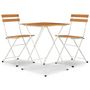 Voir la diapositive 2 : VIDAXL Ensemble de bistro pliable 3 pcs Bois d'acacia solide et acier