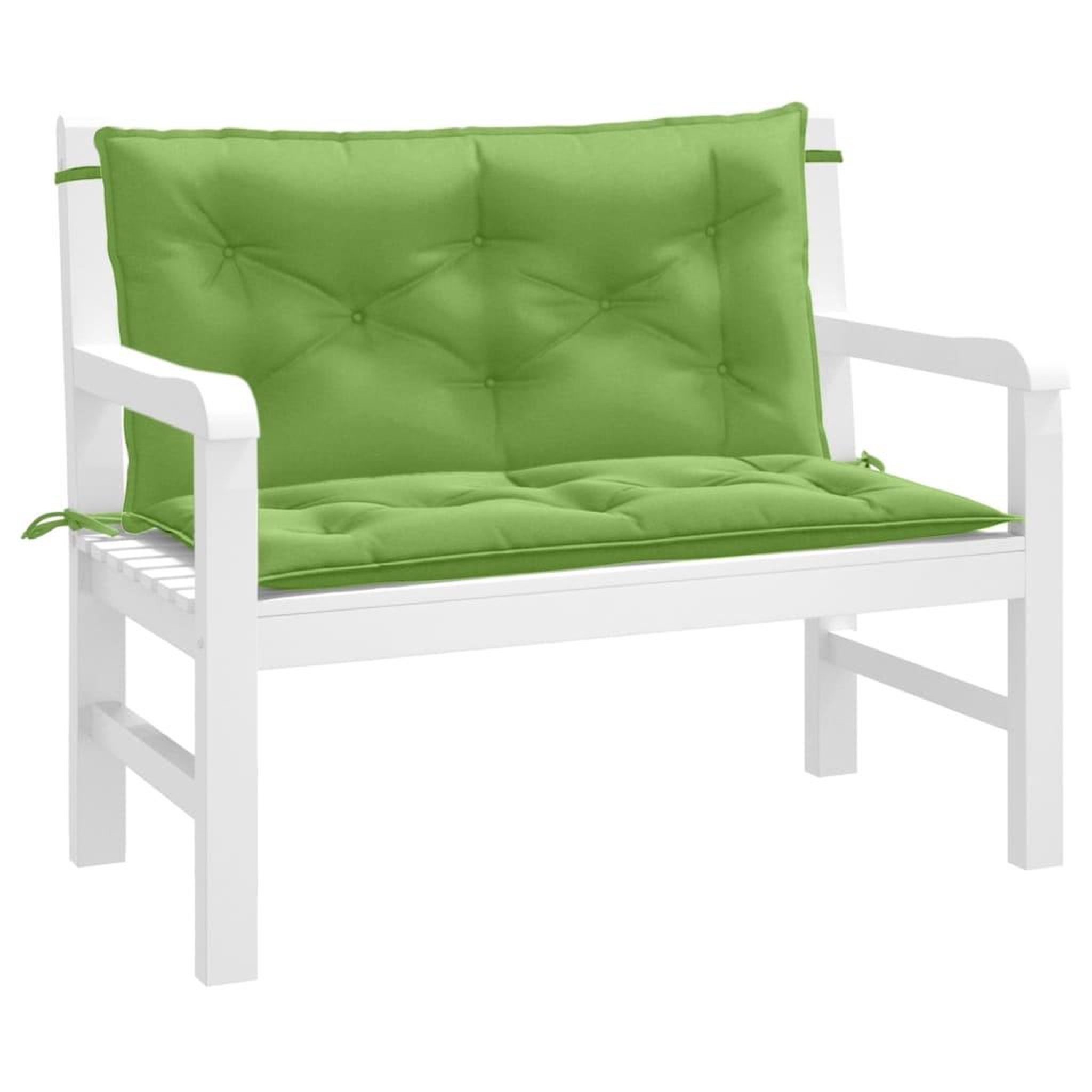 VIDAXL Coussins de banc de jardin lot de 2 vert melange tissu