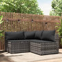 Voir la diapositive 1 : VIDAXL Salon de jardin 3 pcs avec coussins Gris Resine tressee