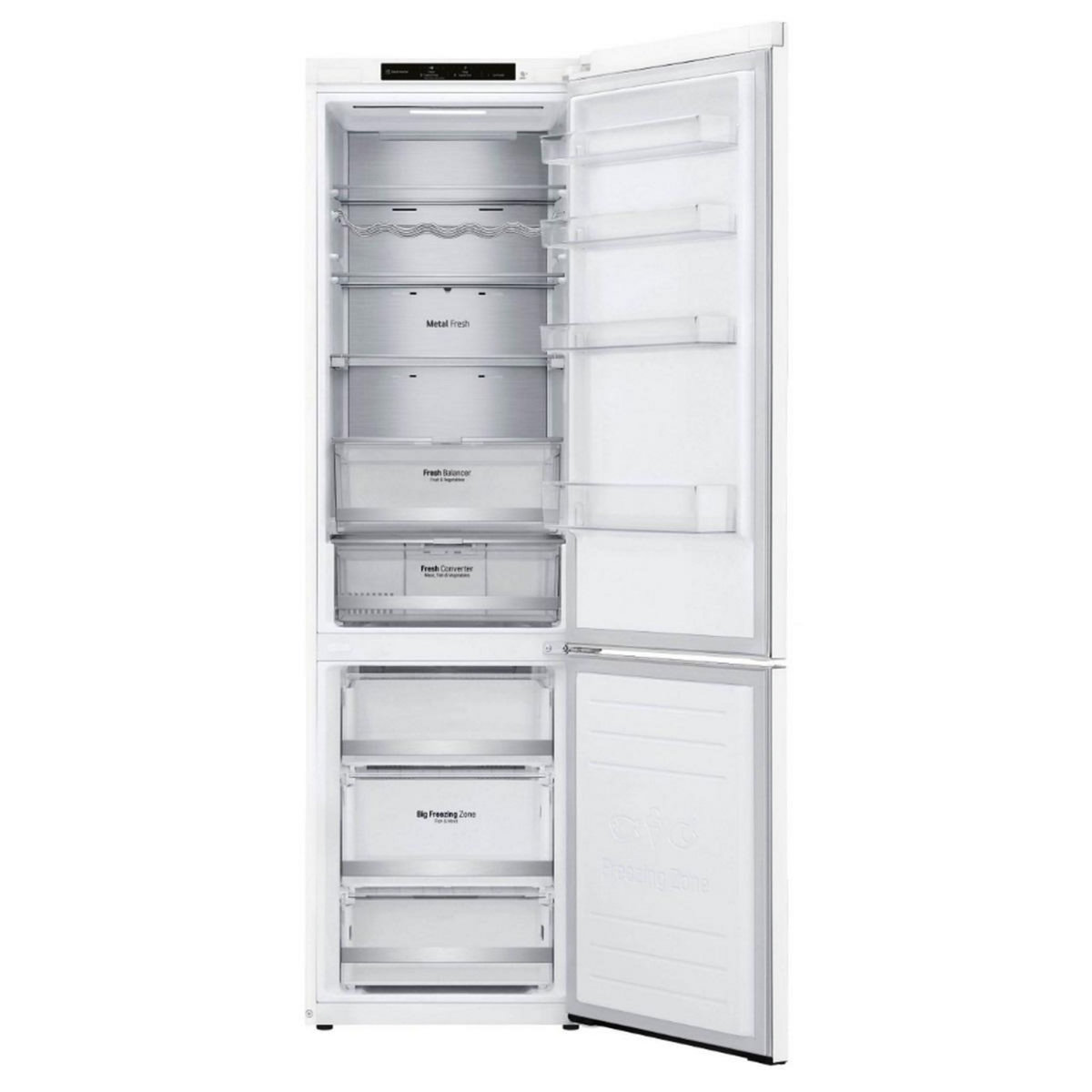 LG Réfrigérateur combiné 60cm 384l nofrost blanc - GBB72SWVDN