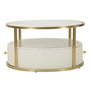 Voir la diapositive 2 : Paris Prix Table Basse Effet Marbre  Sharon  75cm Blanc & Or