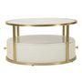 Voir la diapositive 2 : Paris Prix Table Basse Effet Marbre  Sharon  75cm Blanc & Or