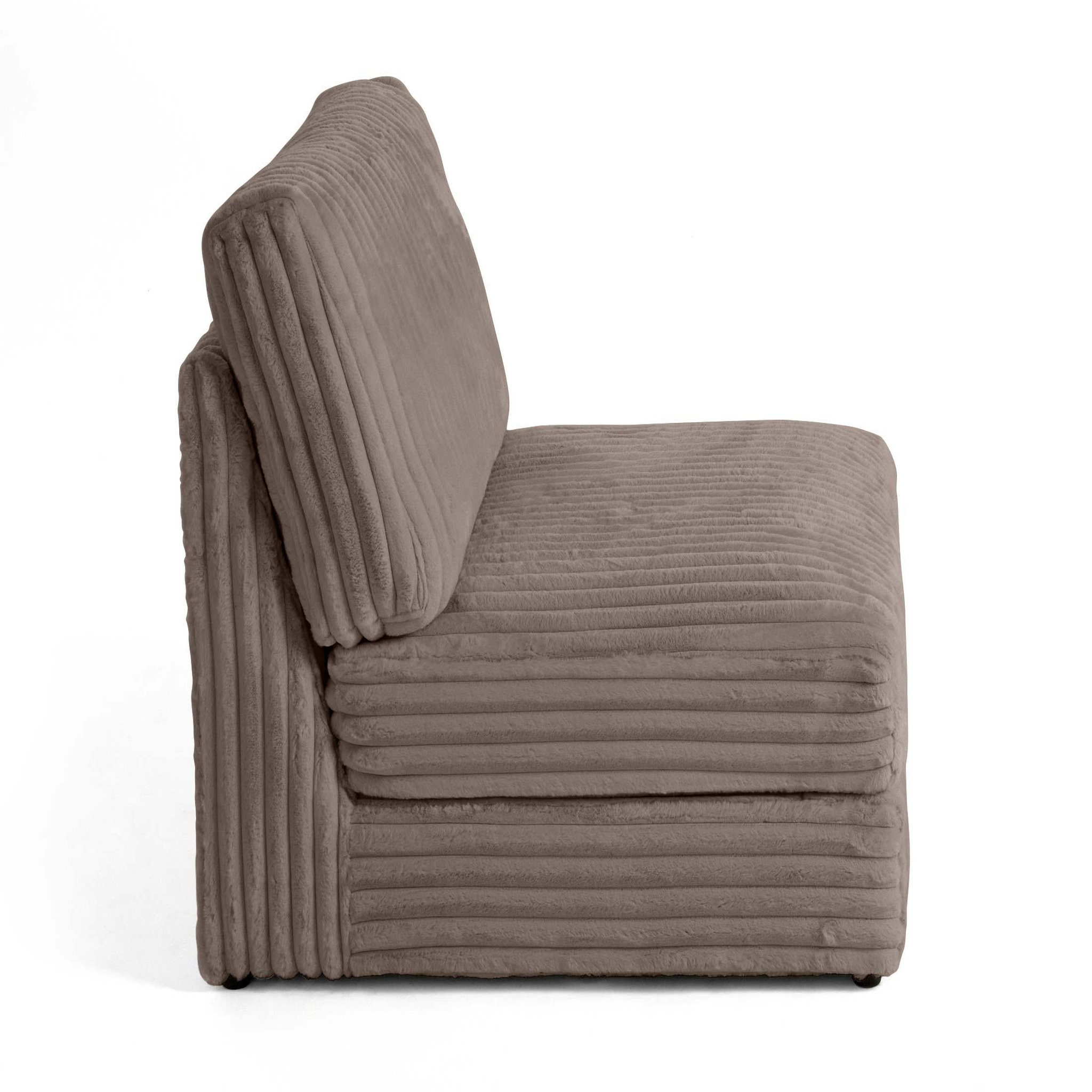 Voir la diapositive 2 : LISA DESIGN Jasper - module d'assise - en fausse fourrure côtelée
