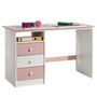 Voir la diapositive 2 : IDIMEX Bureau enfant KEVIN, en pin massif, 3 tiroirs et plateau inclinable